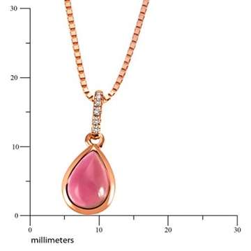 Goldmaid Damen-Kette mit Anhänger Turmalin 585 Rotgold Turmaline pink Tropfenschliff Diamant (0.02 ct) Schmuck Diamantkette - 4