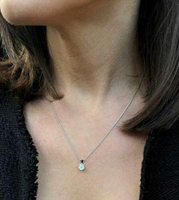 Juwelier Gelber Diamant Anhänger Blüten Fassung 0.25ct Lupenrein mit Zopfkette in Weißgold - 2