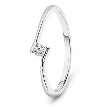 Miore Ring Damen 0.05 Ct Solitär Diamant Verlobungsring aus Weißgold 14 Karat / 585 Gold, Schmuck - 1