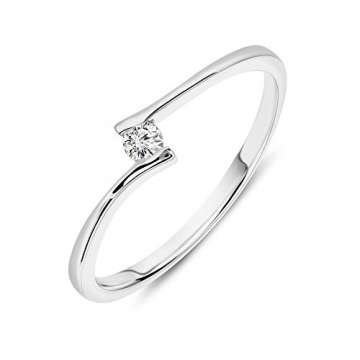 Miore Ring Damen 0.05 Ct Solitär Diamant Verlobungsring aus Weißgold 14 Karat / 585 Gold, Schmuck - 5