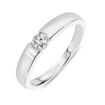 Miore Ring Damen 0.13 Ct Solitär Diamant Verlobungsring aus Weißgold 14 Karat / 585 Gold, Schmuck - 3