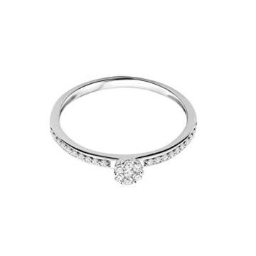 Miore Ring Damen Diamant Verlobungsring Weißgold 9 Karat / 375 Gold Diamanten Brillanten 0.15 Ct, Schmuck - 3