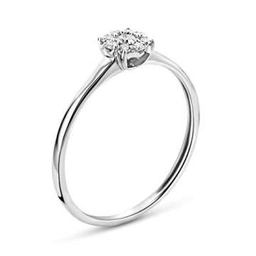 Miore Ring Damen Diamant Verlobungsring Weißgold 9 Karat / 375 Gold Diamanten Brillanten 0.13 Ct, Schmuck - 3