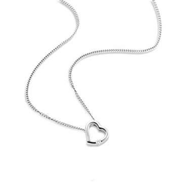 Orovi Halskette Damen Kette mit Herz Weißgold 18 Karat / 750 Gold Diamant Brilliant 0,01 ct - 3