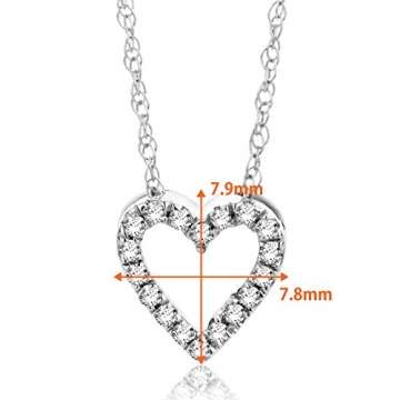 Orovi Halskette Damen Kette Weißgold 18 Karat / 750 Gold mit Herz Diamant Brilliant 0,09 ct - 5