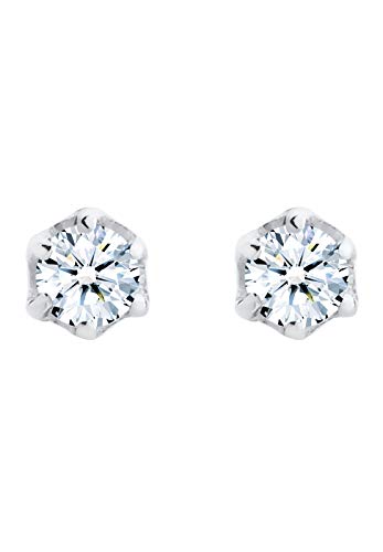 DIAMORE Ohrringe DIAMORE Damen Ohrringe Ohrstecker Basic mit Diamant (0.06 ct.) in 925 Sterling Silber - 5