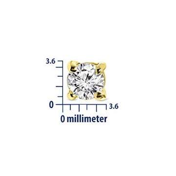 Miore Ohrringe Damen 0.25 Ct Solitär Diamant runde Ohrstecker aus Gelbgold 14 Karat / 585 Gold, Ohrschmuck - 5
