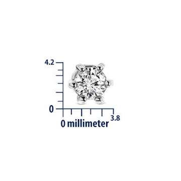 Miore Ohrringe Damen 0.25 Ct Solitär Diamant runde Ohrstecker aus Weißgold 14 Karat / 585 Gold, Ohrschmuck - 2
