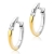 Orovi Damen Diamant Creolen Ohrringe 14 Karat (585) Zweifarb/Weißgold und Gelbgold Ohr-Schmuck Brillianten 0.07ct - 2
