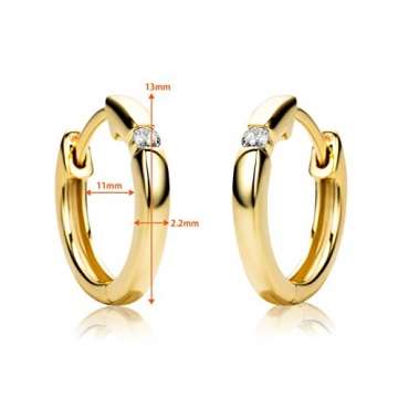 Orovi Damen Diamant Gold Creolen Ohrringe Gelbgold 9 Karat (375) Ohr-Schmuck Brillianten 0.06ct - 5