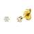 Orovi Damen Ohrringe mit Diamanten Gelbgold Solitär Ohrstecker 14 Karat (585) Gold und Diamant Brillanten 0.08 Ct Ohrring Handgemacht in Italien - 2