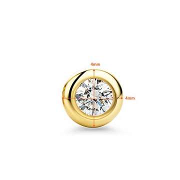 Orovi Damen Ohrringe mit Diamanten Gelbgold Solitär Ohrstecker 14 Karat (585) Gold und Diamant Brillanten 0.08 Ct Ohrring Handgemacht in Italien - 2