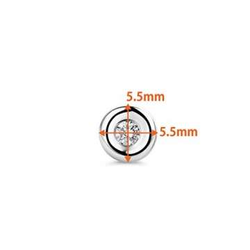Orovi Damen Ohrringe mit Diamanten Weißgold Solitär Ohrstecker 18 Karat (750) Gold und Diamant Brillanten 0.10 Ct - 3
