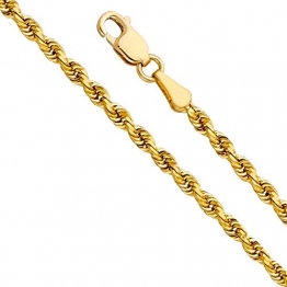 14 Karat / 585 Gold Kordelkette Gelbgold Breite 4.40 mm (Rope kette) Unisex Goldkette (70) - 1