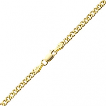 14 Karat / 585 Gold Panzerkette Gelbgold Unisex - Breite 3 mm - Länge wählbar (55) - 2