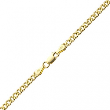 14 Karat / 585 Gold Panzerkette Gelbgold Unisex - Breite 3 mm - Länge wählbar (55) - 2