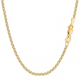 14 Karat / 585 Gold Rund Erbskette Rolo Link kette Gelbgold Unisex - Breite 2.70 mm - Länge Wählbar (45) - 1