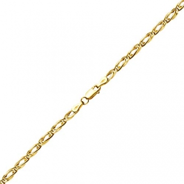 14 Karat 585 Gold Tigeraugen Pfauenauge Unisex Gelbgold Kette - Breite 3.50 mm (45) - 2