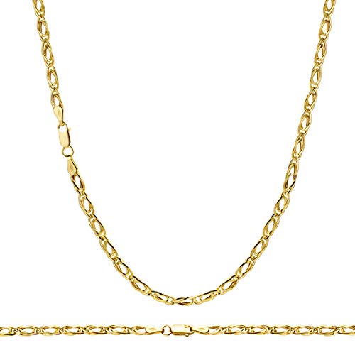 Gelin Damen Halskette aus 14 Karat Kette 45 cm 585 Echt Gelbgold Kette mit Sternzeichen Anhänger