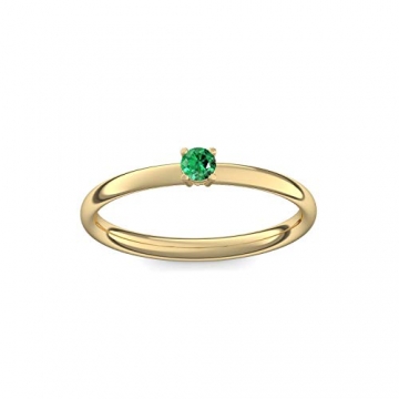 750 Goldring Smaragd (sehr hochwertig!) + inkl. Luxusetui + - Goldringe Smaragd Ringe (Gelbgold 750) - Concinnity Amoonic Größe 54 (17.2) AM161 GG750SMFA54 - 4