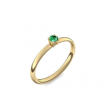 750 Goldring Smaragd (sehr hochwertig!) + inkl. Luxusetui + - Goldringe Smaragd Ringe (Gelbgold 750) - Concinnity Amoonic Größe 54 (17.2) AM161 GG750SMFA54 - 1