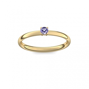 750 Goldring Tansanit (sehr hochwertig!) + inkl. Luxusetui + - Goldringe Tansanit Ringe (Gelbgold 750) - Concinnity Amoonic Größe 52 (16.6) AM161 GG750TAFA52 - 2