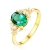 Adokiss Schmuck Goldring 750 Echtgold, Oval Smaragd 0.67ct mit Diamant Verlobungsring Damen Eheringe Vintage, Gold Gr. 60 (19.1), Weihnachts Geschenke für Frauen - 1