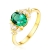 Adokiss Schmuck Goldring 750 Echtgold, Oval Smaragd 0.67ct mit Diamant Verlobungsring Damen Eheringe Vintage, Gold Gr. 60 (19.1), Weihnachts Geschenke für Frauen - 1