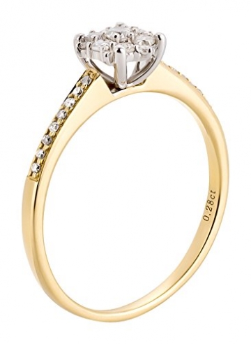 Ardeo Aurum Damenring aus 585 Gold bicolor Gelbgold Weißgold mit 0,28 ct Diamant Brillant Solitär-Ring Verlobungsring Solitaire - 2