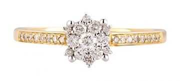 Ardeo Aurum Damenring aus 585 Gold bicolor Gelbgold Weißgold mit 0,28 ct Diamant Brillant Solitär-Ring Verlobungsring Solitaire - 4