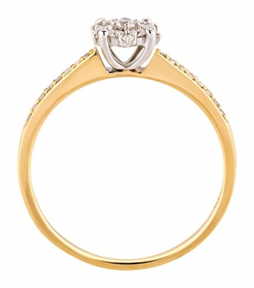 Ardeo Aurum Damenring aus 585 Gold bicolor Gelbgold Weißgold mit 0,28 ct Diamant Brillant Solitär-Ring Verlobungsring Solitaire - 5