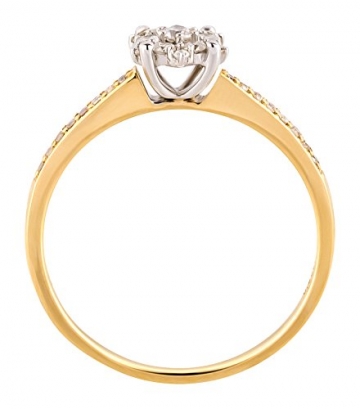 Ardeo Aurum Damenring aus 585 Gold bicolor Gelbgold Weißgold mit 0,28 ct Diamant Brillant Solitär-Ring Verlobungsring Solitaire - 5
