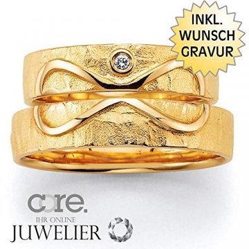 CORE by Schumann Design Trauringe/Eheringe aus 750 Gold (18 Karat) Gelbgold mit echten Diamanten GRATIS Testringservice & Gravur INFINITY - 2