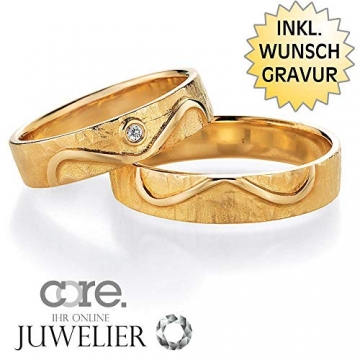 CORE by Schumann Design Trauringe/Eheringe aus 750 Gold (18 Karat) Gelbgold mit echten Diamanten GRATIS Testringservice & Gravur INFINITY - 3