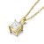 Daesar 18K Gelbgold Damen Halskette Quadrat 1 Diamant Prinzessin Schnitt Anhänger Halskette Gold Kette 45CM - 2