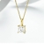 Daesar 18K Gelbgold Damen Halskette Quadrat 1 Diamant Prinzessin Schnitt Anhänger Halskette Gold Kette 45CM - 3