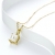Daesar 18K Gelbgold Damen Halskette Quadrat 1 Diamant Prinzessin Schnitt Anhänger Halskette Gold Kette 45CM - 4