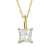 Daesar 18K Gelbgold Damen Halskette Quadrat 1 Diamant Prinzessin Schnitt Anhänger Halskette Gold Kette 45CM - 1