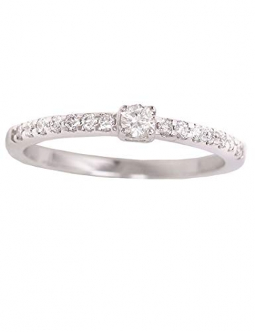 Diamant Verlobungsring Weißgold Weissgold 750 Gold (18 Karat) Mit Brillant 0,20ct. Gr.48 Heiratsantrag Antrag Diamantring Damenring Weißgoldring Gaura V0011018 - 4