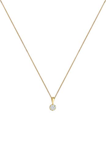 DIAMORE Halskette Damen mit Anhänger Elegant mit Diamant (0.15 ct.) in in 585 Gelbgold 45 - 2