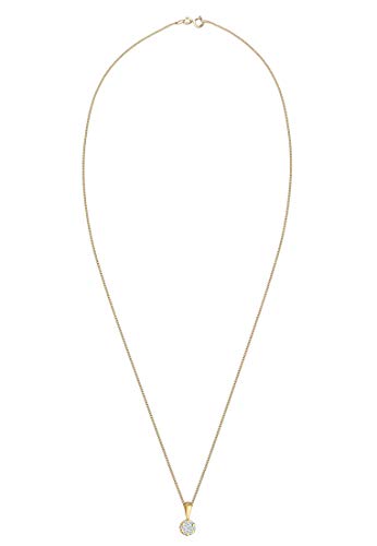 DIAMORE Halskette Damen mit Anhänger Elegant mit Diamant (0.15 ct.) in in 585 Gelbgold 45 - 3