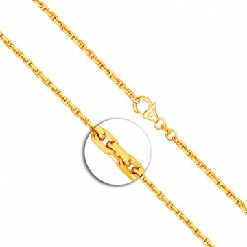 Goldkette, Ankerkette diamantiert Gelbgold 750/18 K, Länge 55 cm, Breite 2 mm, Gewicht ca. 14 g, NEU - 2