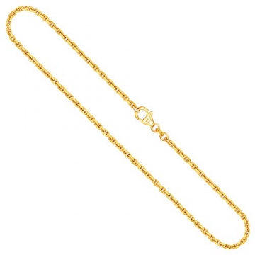 Goldkette, Ankerkette diamantiert Gelbgold 750/18 K, Länge 55 cm, Breite 2 mm, Gewicht ca. 14 g, NEU - 1