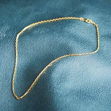 Goldkette, Ankerkette diamantiert Gelbgold 750/18 K, Länge 55 cm, Breite 2 mm, Gewicht ca. 14 g, NEU - 8