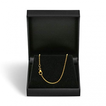 Goldkette Damen 750 Echtgold 55 cm, Ankerkette diamantiert mit Breite 1.7 mm, Gewicht ca. 6.4 g - 3