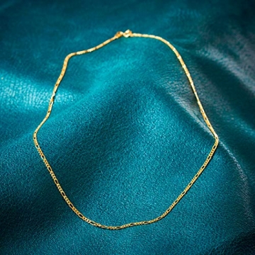 Goldkette, Figarokette diamantiert Gelbgold 585/14 K, Länge 60 cm, Breite 2.2 mm, Gewicht ca. 6.6 g, NEU - 6