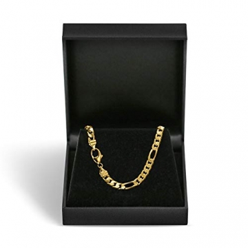 Goldkette, Figarokette diamantiert Gelbgold 750 / 18K, Länge 55 cm, Breite 4.3 mm, Gewicht ca. 27.2 g, NEU - 3