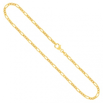 Goldkette, Figarokette hohl Gelbgold 585/14 K, Länge 45 cm, Breite 3.5 mm, Gewicht ca. 6.2 g, NEU - 1