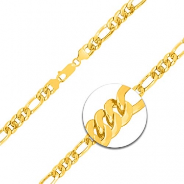 Goldkette, Figarokette hohl Gelbgold 750 / 18K, Länge 45 cm, Breite 5.7 mm, Gewicht ca. 13.2 g, NEU - 2