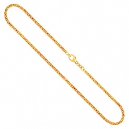 Goldkette, Zopfkette hohl Gelbgold 585/14 K, Länge 50 cm, Breite 2.1 mm, Gewicht ca. 6.3 g, NEU - 1